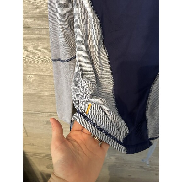 Lucy Tech M Workout Pullover Shirt Yoga Run Long Sleeve Top Ruching Keyhole Vent - Picture 5 of 8